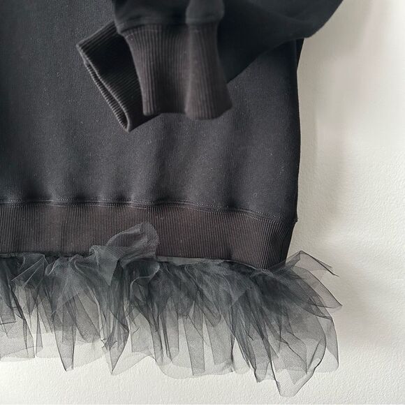 ACT N1 Made in Italy Mini Sweatdress With Tulle in black - Picture 6 of 15